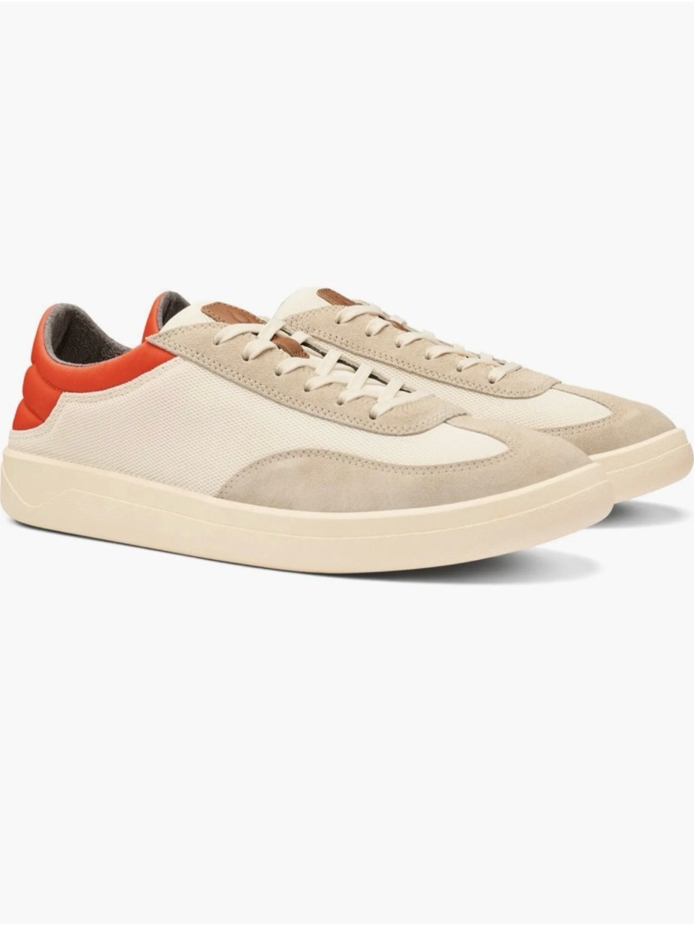 OluKai Men's Low-Top Sneakers in Cream & Orange 10